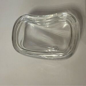 TIFFANY & CO ELSA PERETTI WAVE BOX FULL LEAD CRYSTAL SIGNED & LABEL JAPAN 4”